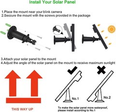 3 Pack Solar Panel for Blink Outdoor 4/XT2/XT3, 2600mAh Battery, Adjustable M…