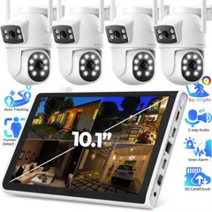 5G WiFi Wireless CCTV Camera System Home Security Outdoor 2 Way Audio 10″ NVR US