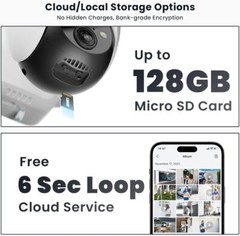 ieGeek 5MP Wireless Solar Outdoor WiFi 360° PTZ Security Cameras Battery Powered