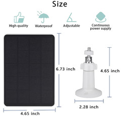 Solar Panel Compatible with Simplisafe Outdoor Camera Wireless, 4W 5V Solar Pane