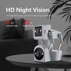 4MP 2K Wireless Dog Robot Camera Indoor Dual Lens WiFi 1080P HD PTZ Night Vision