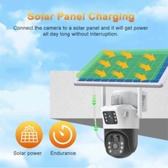 2PCS WiFi 4MP Wireless Solar Power PTZ Camera Security CCTV Surveillance Outdoor