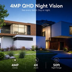 ARCCTV 4MP WiFi6 Wireless Outdoor Security Camera Solar Battery Powered PTZ Cam