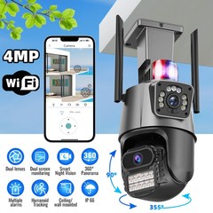 Dual Lens HD 1080P WiFi IP Camera Wireless Outdoor CCTV PTZ Home Security IR Cam