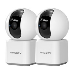 2 Pcs 2K 360° PTZ WiFi Security Camera Indoor Baby Monitor IR Night Vision Audio