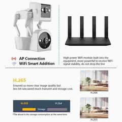 4MP Robot Dog Camera Home Security System Dog Pet Camera w/ Night Vision Motion