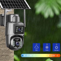 Solar Battery Powered Wireless WiFi Outdoor Pan/Tilt Home Security Camera System