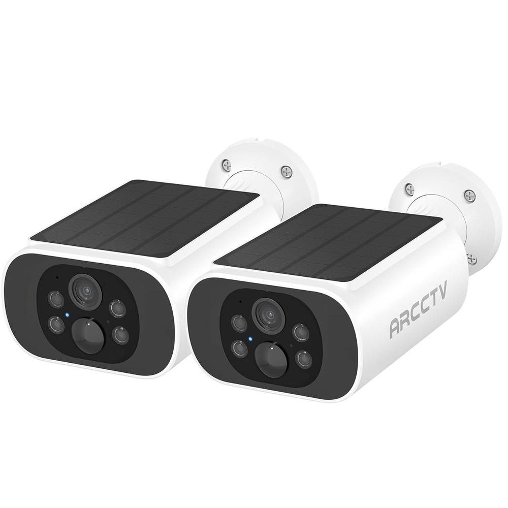 2Pcs Security Camera Outdoor Wireless Solar Battery Powered 5G WiFi6 2 Way Audio