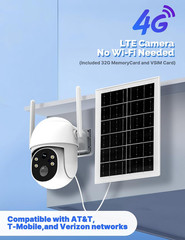 4G LTE Cellular Solar Security Camera, Lifetime Free Unlimited Data 2K Wireless
