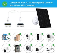 4W USB Solar Panel for Security Cameras – Waterproof, 360° Adjustable Mount