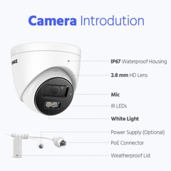 ANNKE 5MP Wireless Audio Recording Outdoor CCTV Security IP Camera for N48WHS