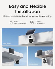 eufy eufyCam S4 Security Solar Camera Wireless Outdoor 4K UHD Color 360 Pan/Tilt