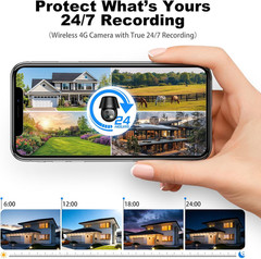 4G LTE Cellular Solar Security Cameras Wireless Outdoor, No WiFi Ultra Solar Pan
