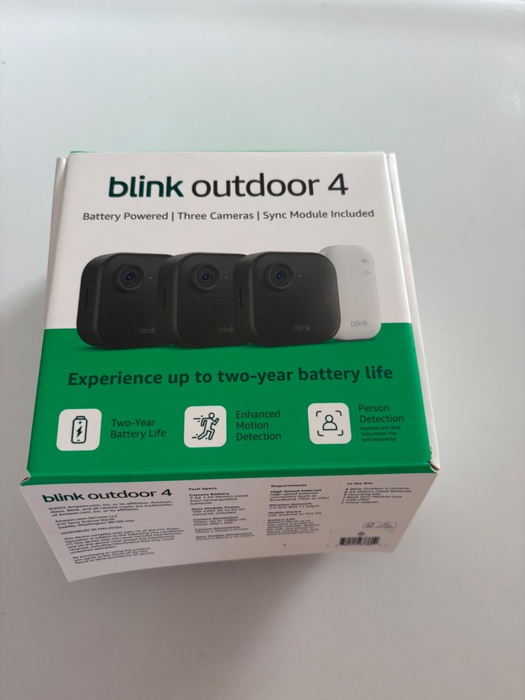 Blink Outdoor 4 Wireless Smart Security Camera, 3 Camera system