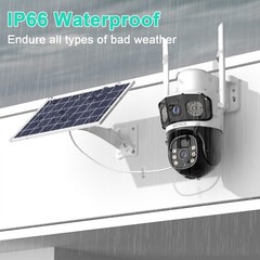 2PCS 4MP Solar Battery Powered Security Camera WiFi Wireless System PTZ Outdoor