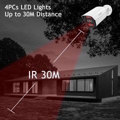 8MP 4K PoE IP Full Color Night Vision Camera Outdoor/Indoor Metal Housing