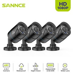 SANNCE HD 2MP 4in1 Outdoor Day Night 100ft IR Cut CCTV Bullet Security Camera