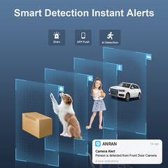 ANRAN WIFI Outdoor Security Camera System PTZ Wireless 2TB 8CH 5MP 12» Monitor
