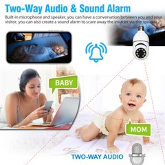 1/2/4x E27 5G Smart Bulb Camera 1080P HD Video Two-way Audio Remote App Control