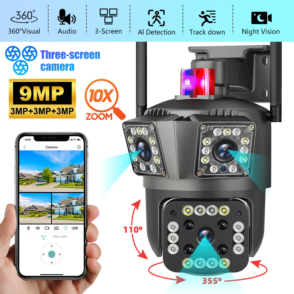Upgraded Camaras De Seguridad Para Exterior WIFI Inalambrica Con Vision Nocturna