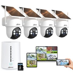 ANRAN Outdoor Wireless Security Camera System Solar Battery Powered WIFI PTZ PIR