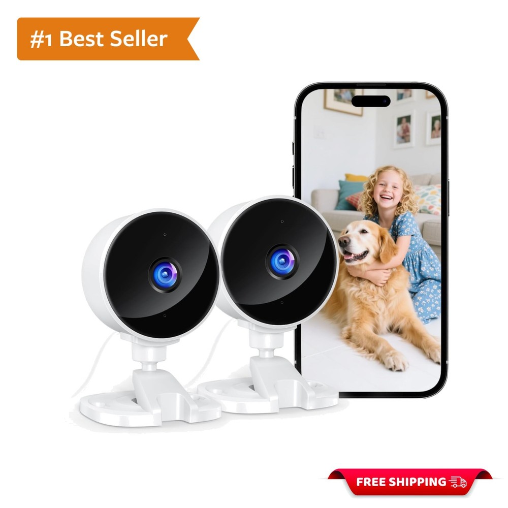 Portable Indoor Security Cameras with 1080p Video, 2-Way Talk & Motion Alerts