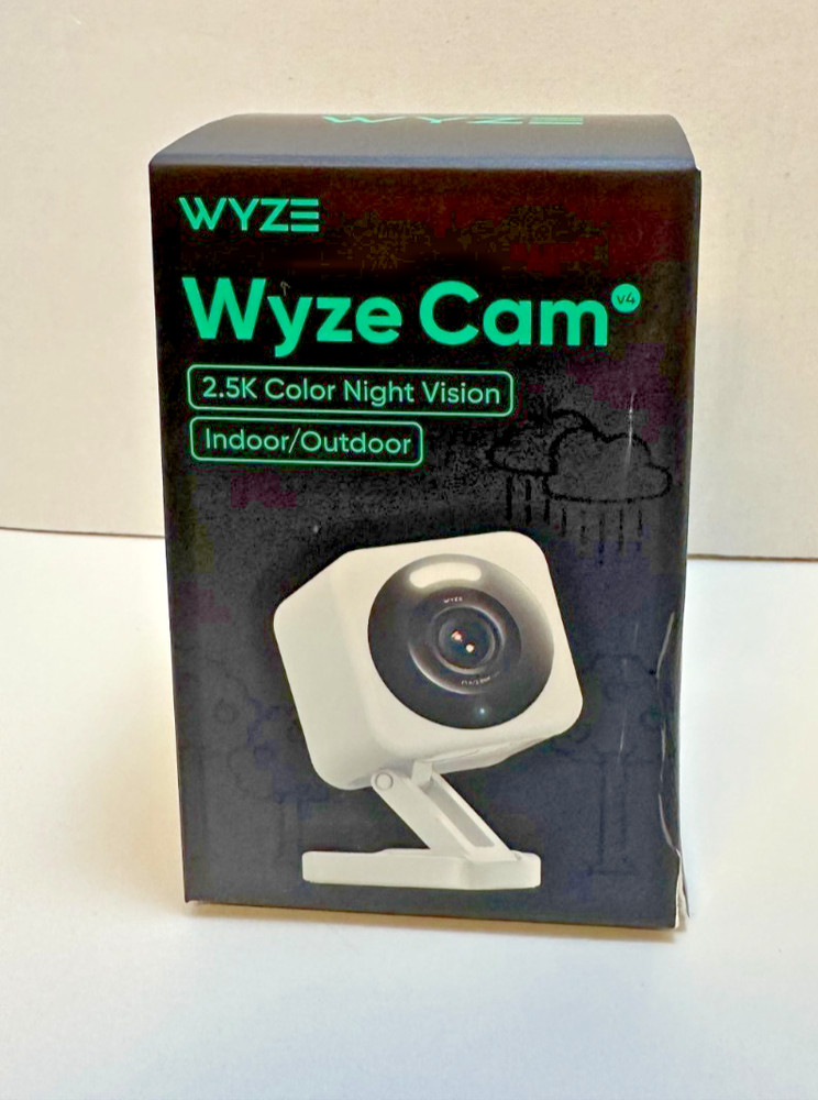 Wyze Cam v4 WYZEC4 2.5K Color Night Vision Indoor/Outdoor Wired Security Camera