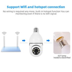 1080P HD E27 Light Bulb IP Camera 5G Wi-Fi IR Night Smart Home Wireless Security