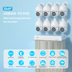 ANRAN CCTV 4K SECURITY CAMERA SYSTEM 8MP WIRED 8CH NVR 2 WAY AUDIO HOME OUTDOOR