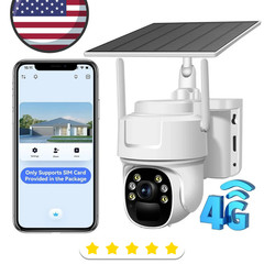 4G LTE Cellular Security Camera No WiFi Solar Outdoor Night Vision With SIM Card