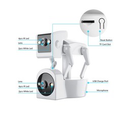 4MP 2K Wireless Dog Robot Camera Indoor Dual Lens WiFi 1080P HD PTZ Night Vision
