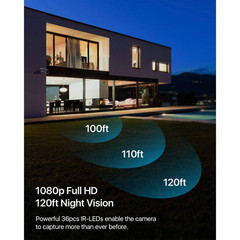 2MP Outdoor Hardwired Home Security Camera with Audio Recording, Only Compatible