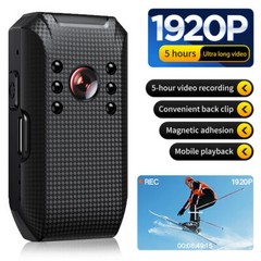 Body Camera HD 1080P Video DVR Clip IR Night Vision Cam with Free 64GB SD Card