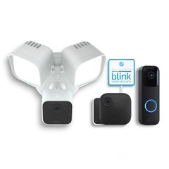 Blink Outdoor 4 3 Camera Security System LED 2600 Lumens Floodlight and Doorbell