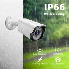 4CH H.265+ 5MP Lite DVR 1080P Outdoor CCTV Home Security Camera System Kit IP66