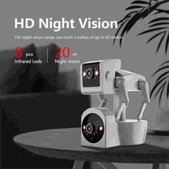1080P Robot Dog Indoor Security Camera with AI Detection 360 Degree Rotating