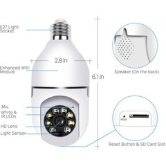 1/2/4x E27 5G Smart Bulb Camera 1080P HD Video Two-way Audio Remote App Control