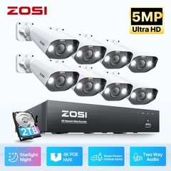 ZOSI 8CH/16CH 4K NVR 5MP POE Security Camera System AI Person Car Detection