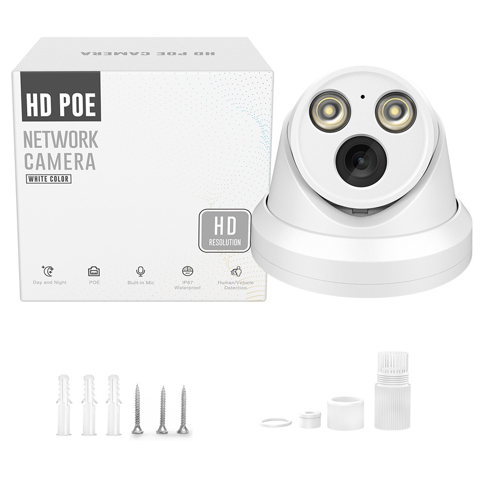 VIKYLIN 8MP Turret Security Camera 24*7 FullColor Night Vision White/Black Color
