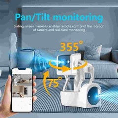 1080P Robot Dog Indoor Security Camera with AI Detection 360 Degree Rotating