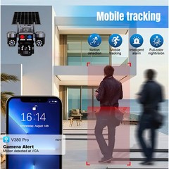 4PCS Camara De Seguridad Solar Inalambricas Para Exterior Con Vision Nocturna HD