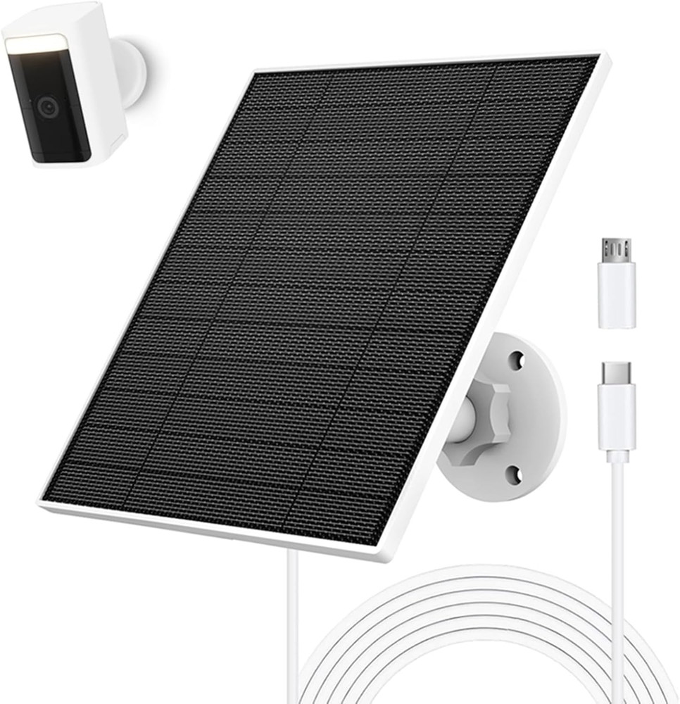 5W Solar Panel Compatible with Wyze Battery Cam Pro Outdoor V1 V2 for Camera USB