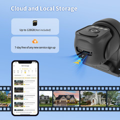 Solar Camera Outdoor Wireless, 360° Wi-Fi Home Security Cameras | 5200Mah Batter