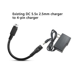 PNGKNYOCN 25CM 4 Pin DIN to 5.5 X 2.5mm DC Power Short Cable for CCTV Black