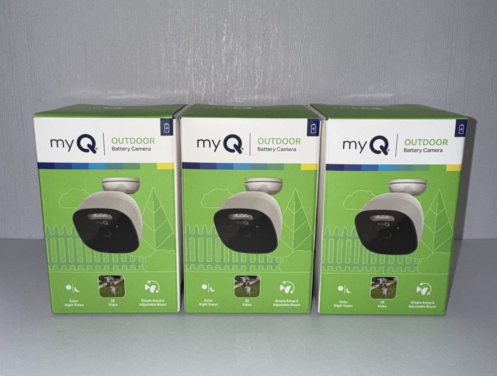 Myq Outdoor Battery Camera | 2K Camera, Color Night Vision, Spotlight, Motion Al