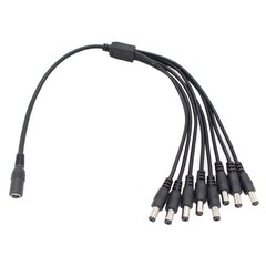 DC Power Splitter Cable 1 Female to 8 Male 5.5×2.1mm 12V 5A for CCTV LED Strip