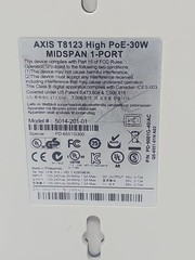 2 Lot AXIS T8123 High POE-30W Midspan 1-Port With Power Cord.