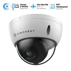 Amcrest 5MP Outdoor Security Dome IP PoE Camera IP5M-D1188EW-AI-V3 Warranty