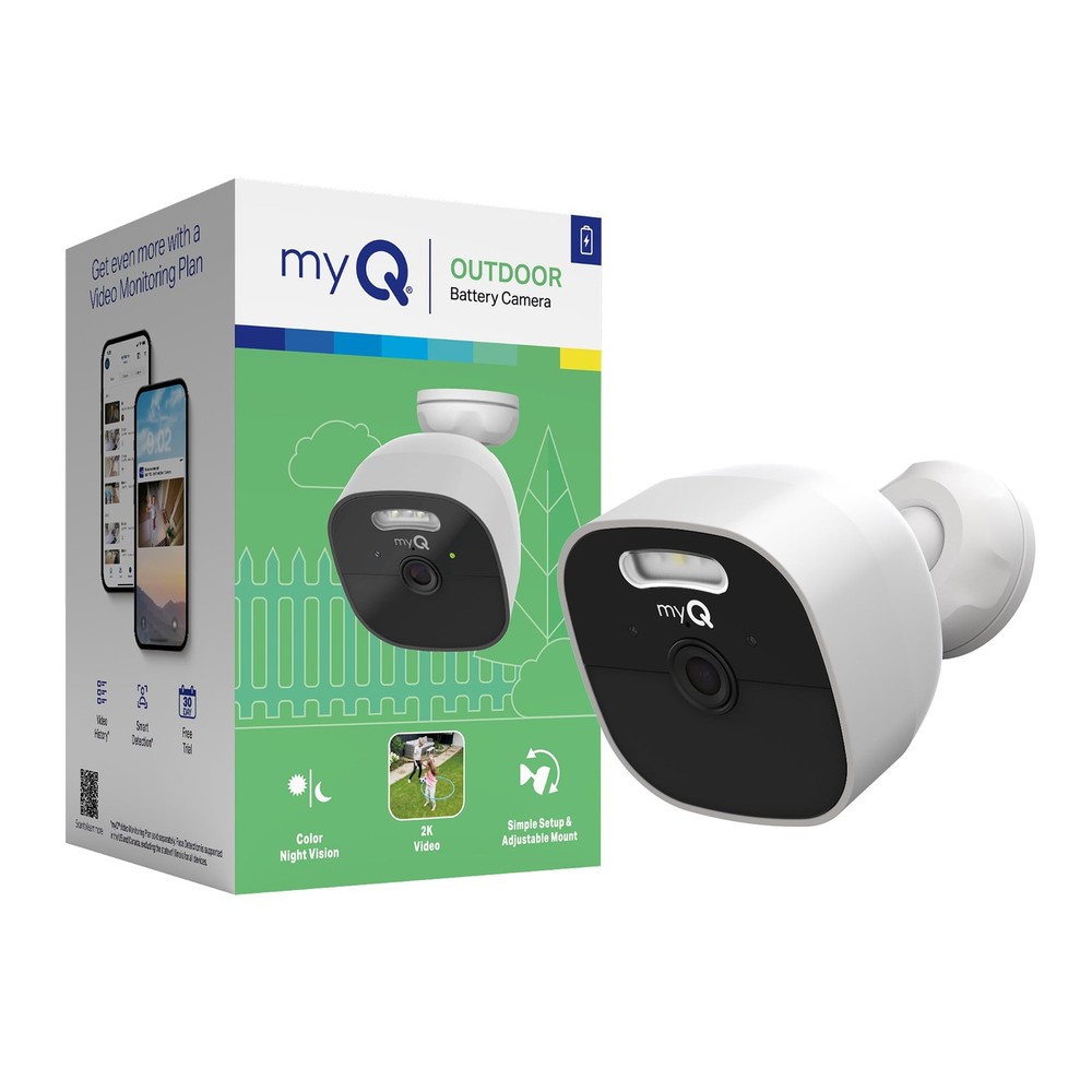 myQ Outdoor Battery Camera | 2K Camera, Color Night Vision, Spotlight, Motion…