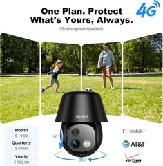 4G LTE Solar Security Camera – Wireless, 24/7 HD Recording, AI Motion Detection
